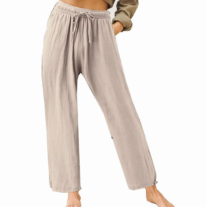 Womens Solid-Color Summer Casual Home Pants