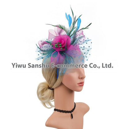 Headwear Bridal Hair Accessories Mesh Billycock Headband