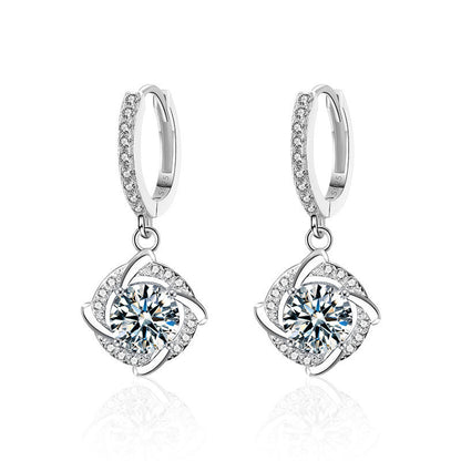 S925 Sterling Silver Windmill Earrings, Versatile For Women
