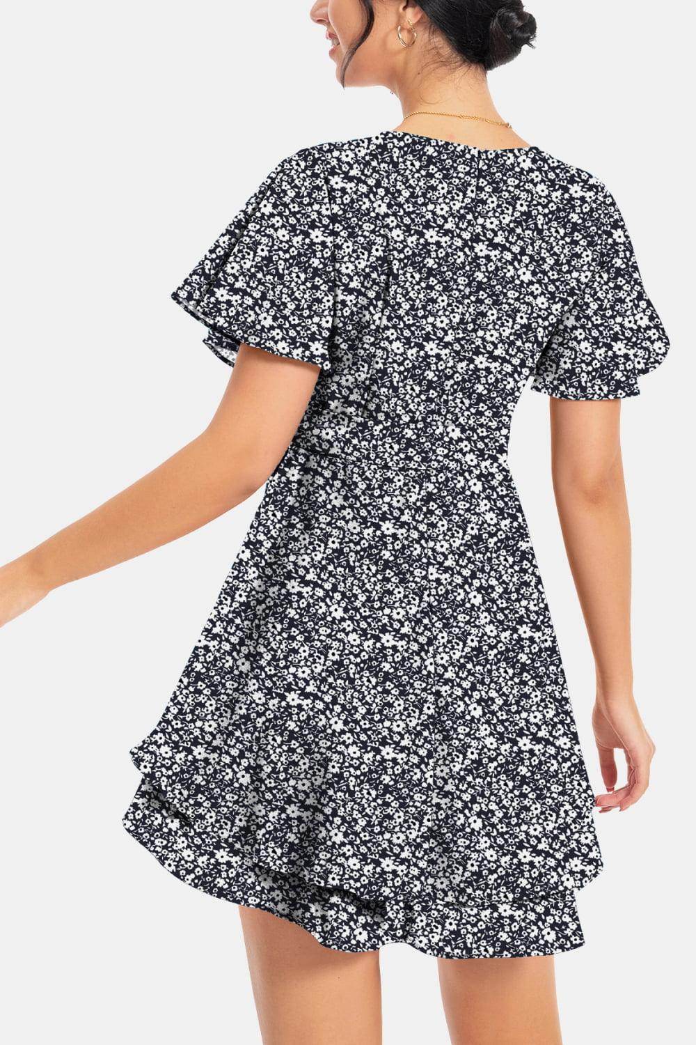 Surplice Neck Flutter Sleeve Dress for Chic Summer Style