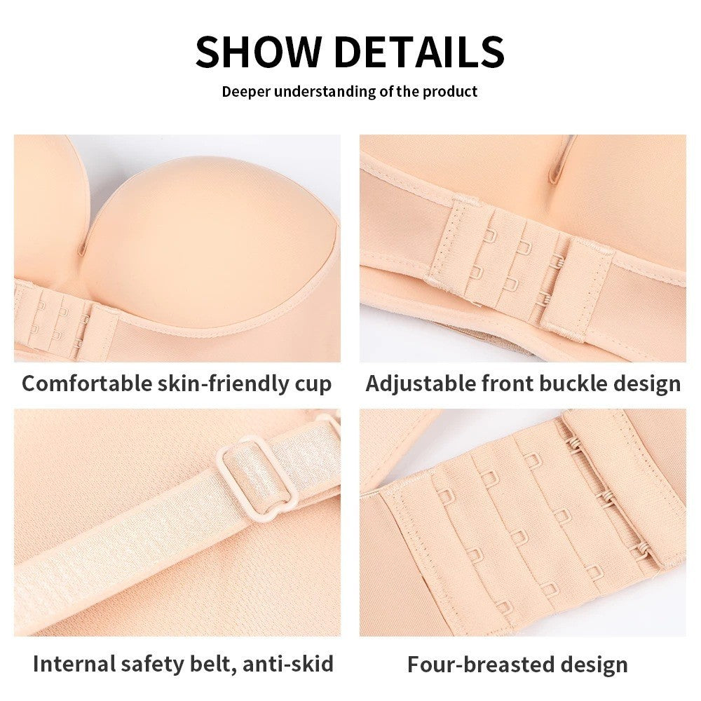 Push Up Bras Strapless Tube Top Non-slip Front Buckle