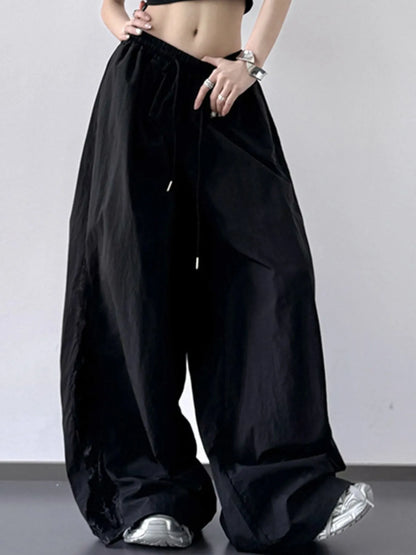 Elastic Waist Wide-Leg Pants