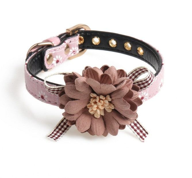 Pet cat dog collar cute flowers
