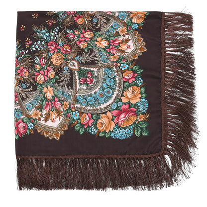 Shade And Sunscreen Printed Fringed Shawl