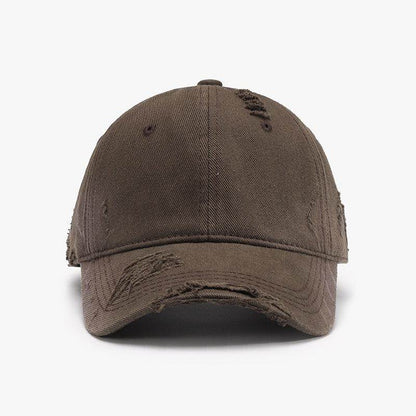 Distressed Adjustable Cotton Hat for Casual Stylish Wear