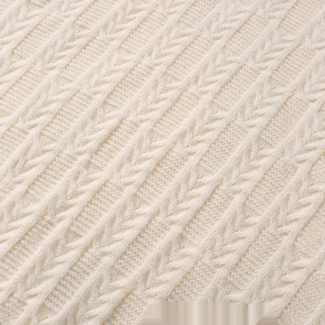 Mens Solid-Color Loose Crew-Neck Knit Sweater For Autumn And Winter