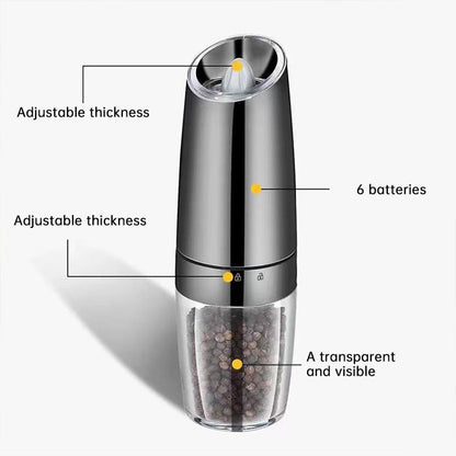 Electric Spice Grinder: Automatic, Gravity-Operated, LED Light, Adjustable Coarseness