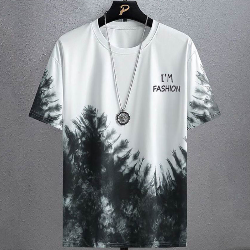 Gradient Half-length Sleeve Versatile Casual T-shirt