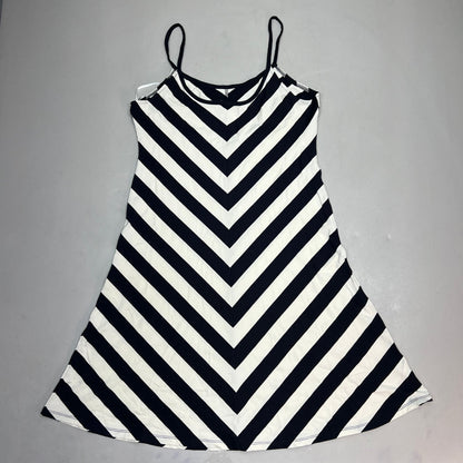 ANNE TAYLOR Knee Length Soft Tank Dress  Women's Sz M Navy Blue/White 17787512