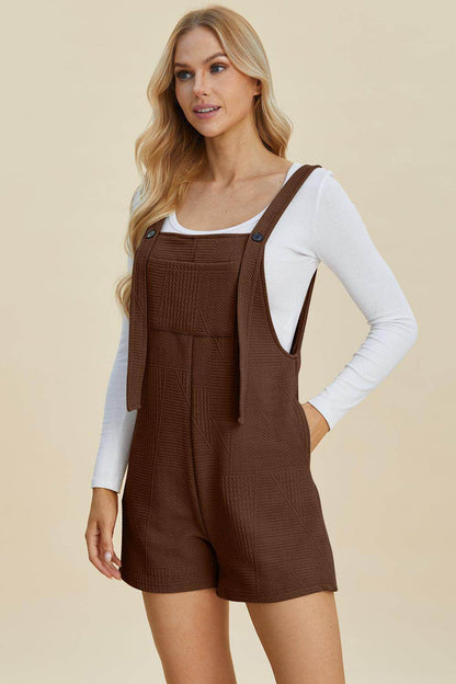Double Take Full Size Texture Sleeveless Romper for Women