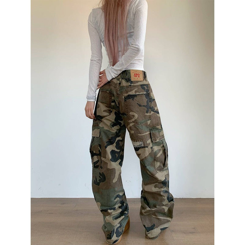 Ripped Patchwork Loose-fitting Versatile Casual Pants