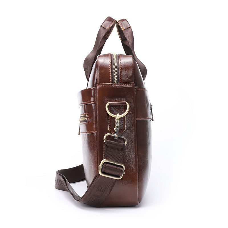 New leather men's briefcase