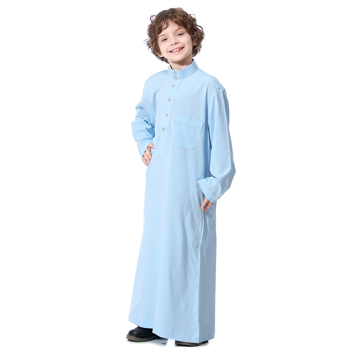 Middle Eastern teenage boy robe
