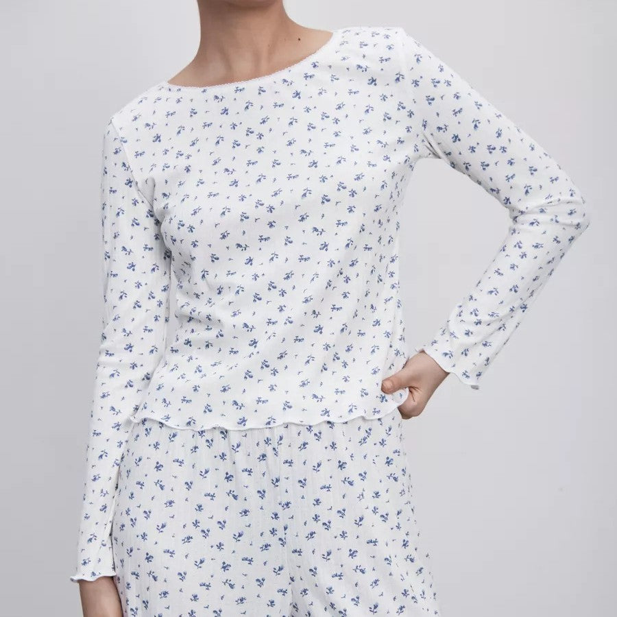 Womens Long-sleeve Top And Pants Set