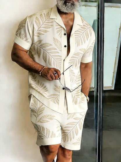 Short-sleeve Shirt And Beach Pants Casual Set