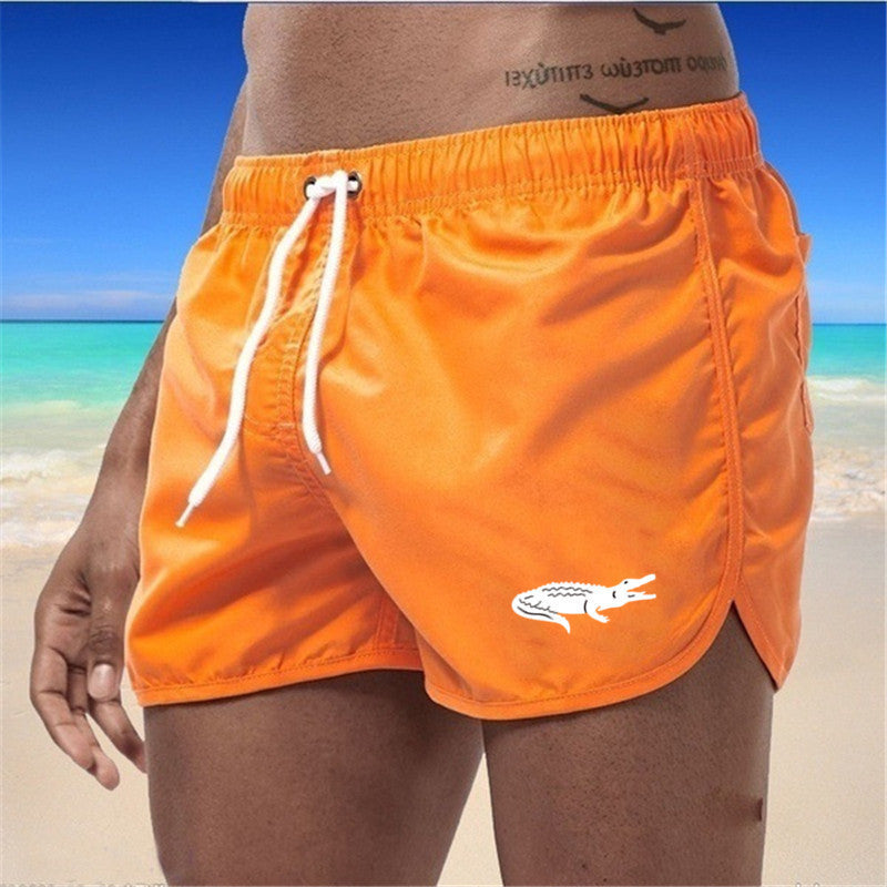 Mens Fashionable Beach Shorts Polyester Multi-Color Sports Three-Quarter-Length Shorts