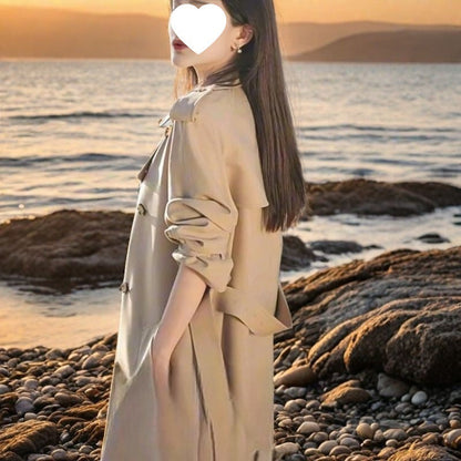 Korean-style Trench Coat For Petite Women Mid-length Jacket