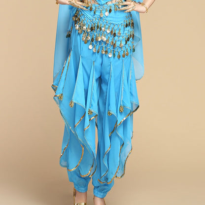 Children's Creative Leg Binding Glitter Chiffon Pants