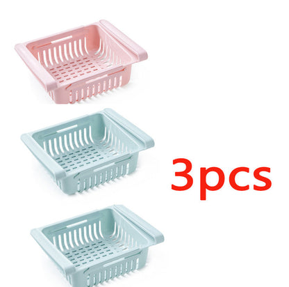 Stretchable Multifunction Refrigerator Storage Basket