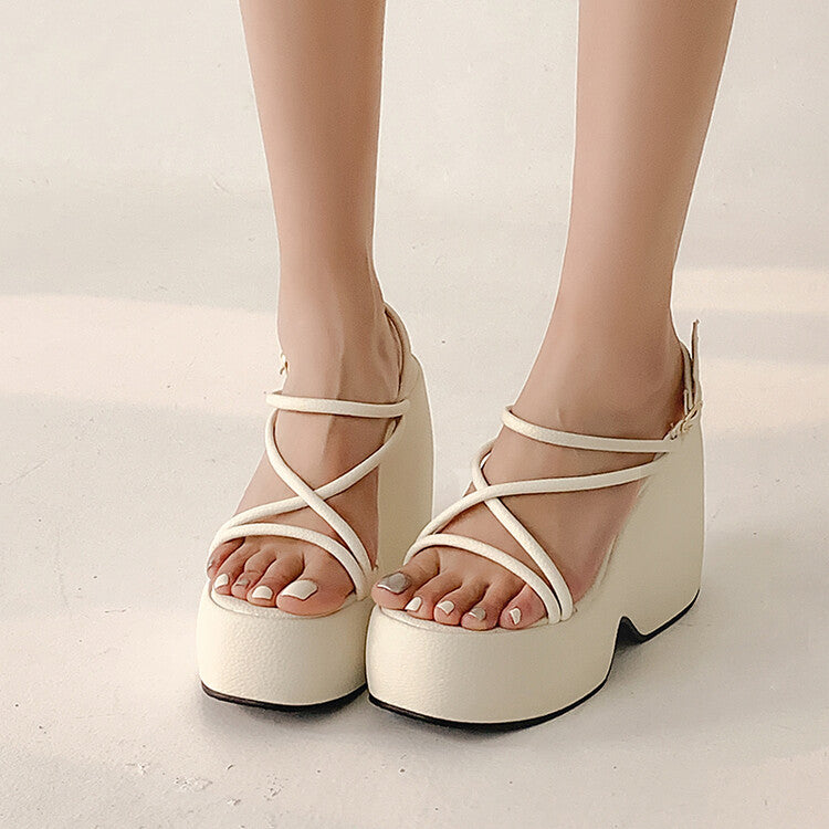 Womens Summer Platform Open-Toe Sandals