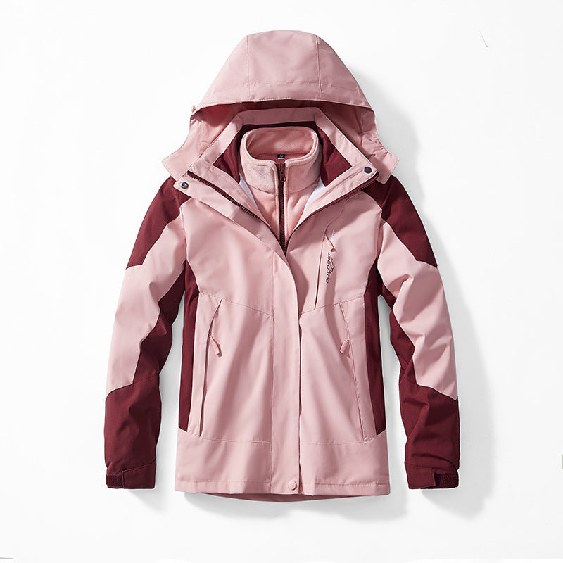 3-in-1 Mink-velvet Liner Two-piece Set Detachable Warm And Windproof Shell Jacket