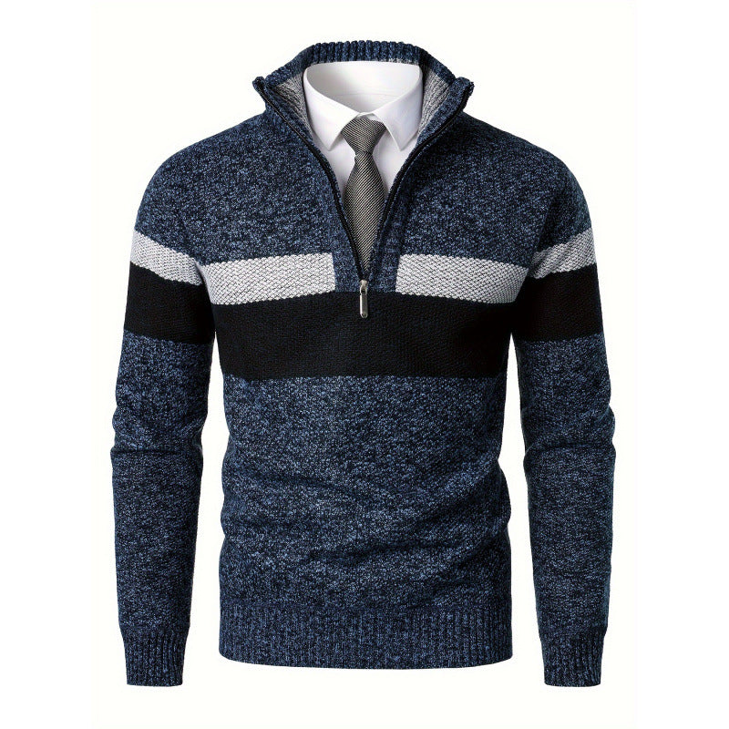 Men's Fleece-lined Mock-neck Sweater
