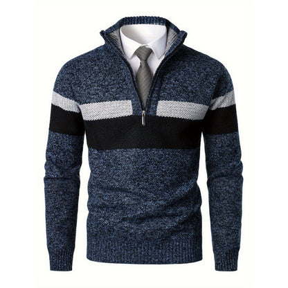 Men's Fleece-lined Mock-neck Sweater