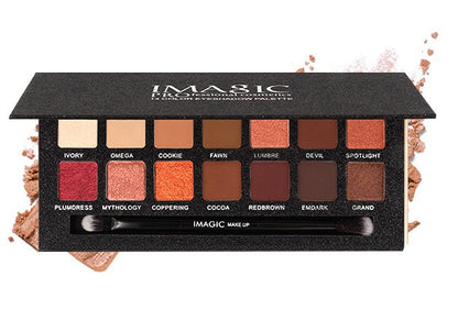 14-Color Eyeshadow Palette: Cool and Warm Tones for Brightening Complexion