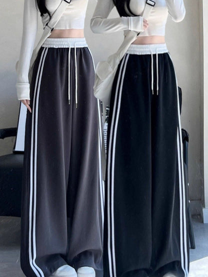 Retro Women's Sweatpants Springautumn Loose-fit Wide-leg