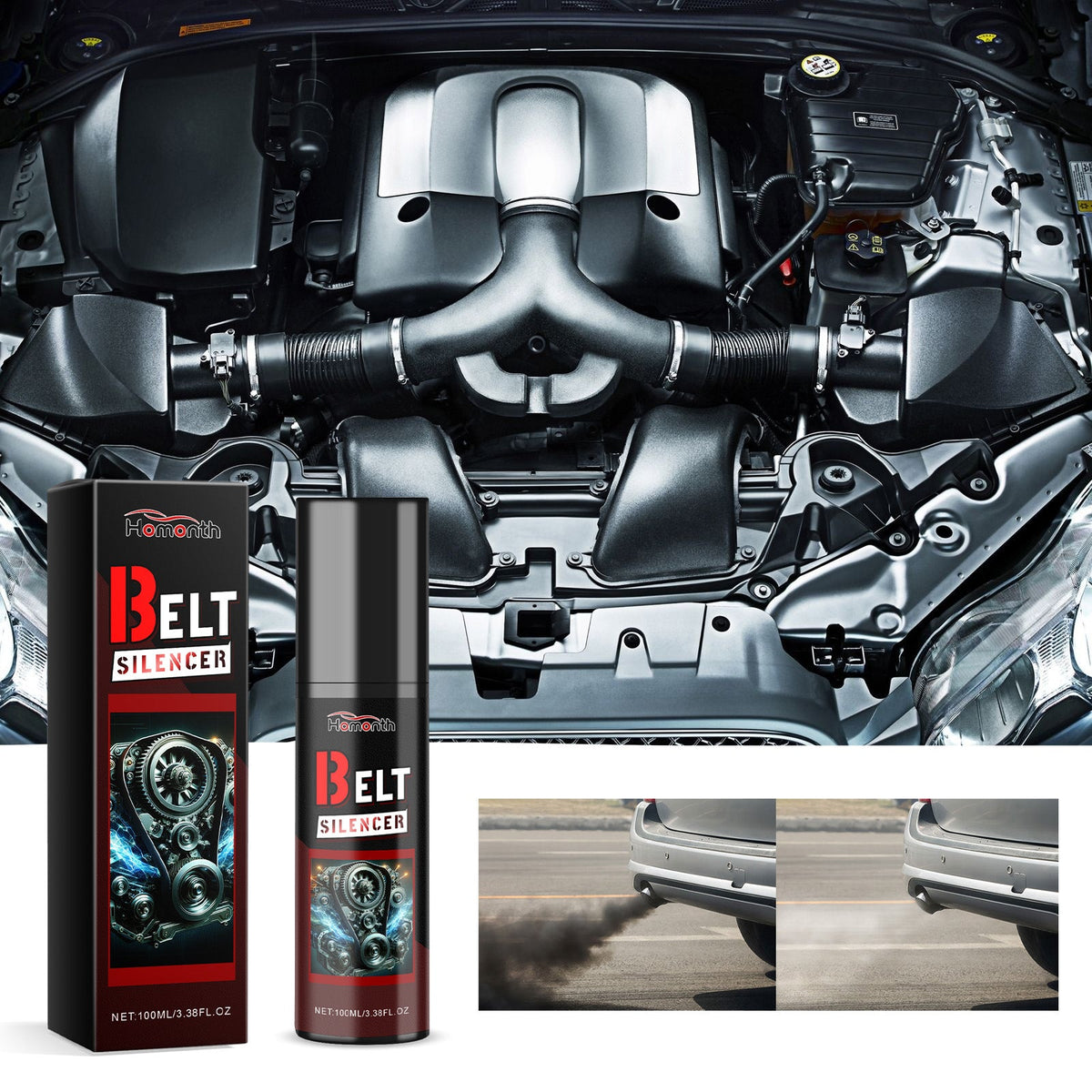 Belt Silencer, Automotive Engine Belt Noise Elimination Maintenance Lubricant