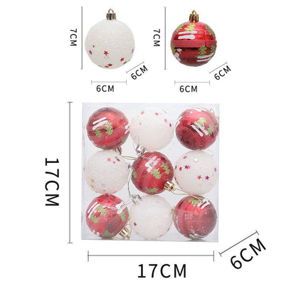 Christmas hanging ball Christmas tree decoration snowflakes five-star Christmas ball accessories combination