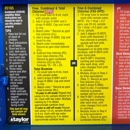 TAYLOR  Easy-To-Kit Complete Swimming Pool Water Testing Kit  Multicolor K-2005