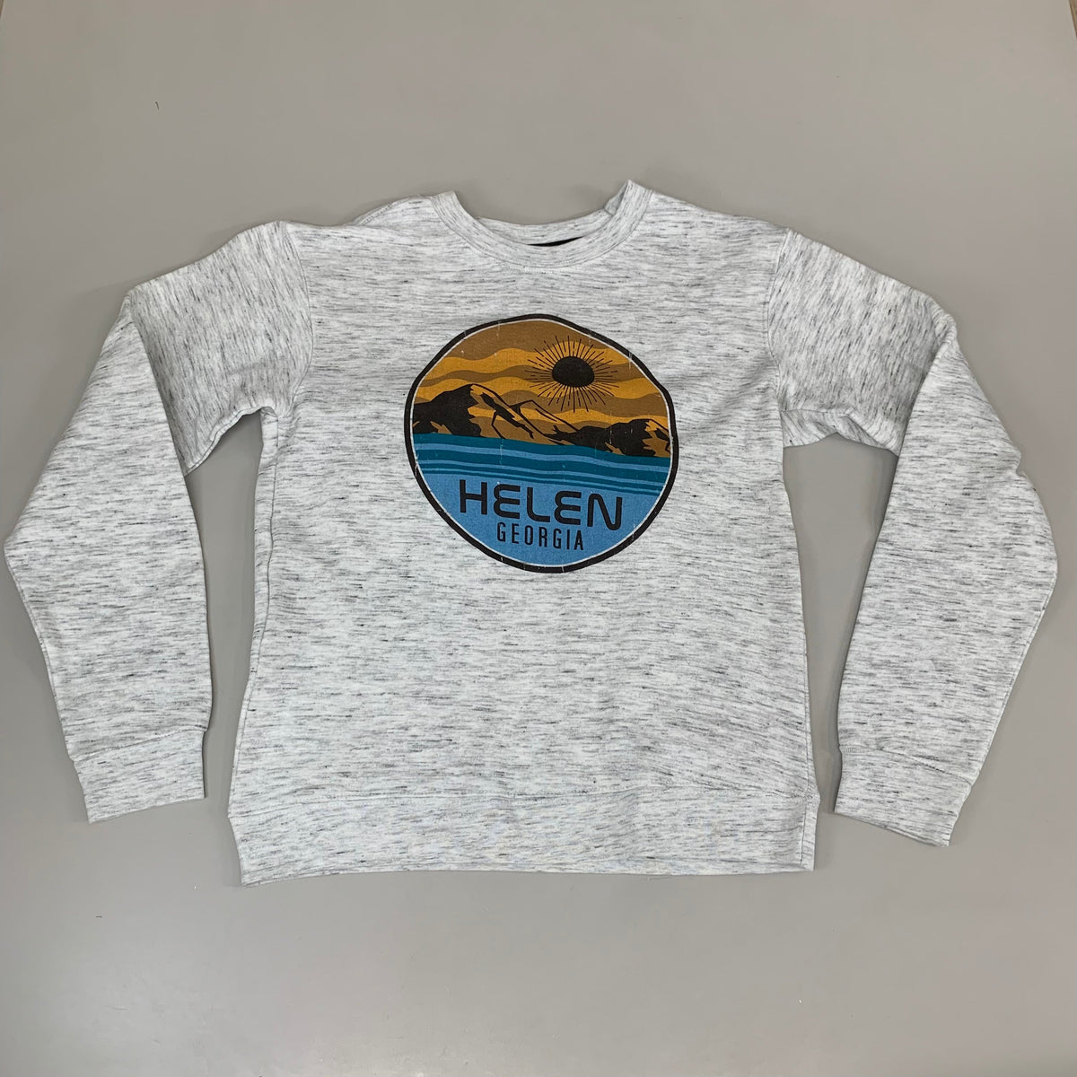 LONEROCK Helen Georgia Crew Sweatshirt Sz Small Grey/White