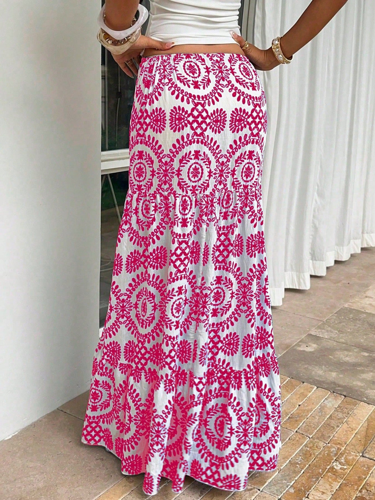 Womens Skirt Bohemian-style Printed Dress