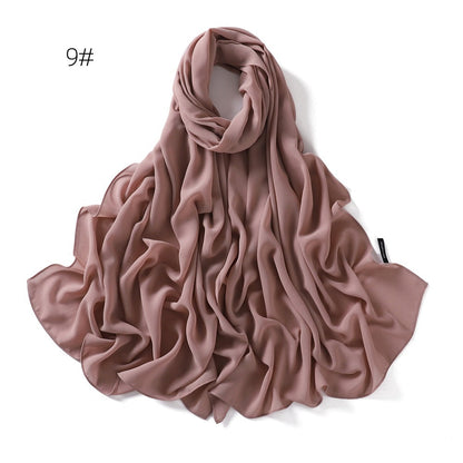 Soft Draping Solid-color Scarf For Women