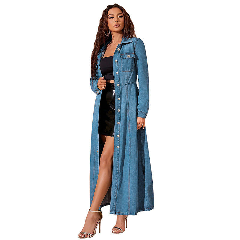 Denim Button Cardigan Jacket Dress