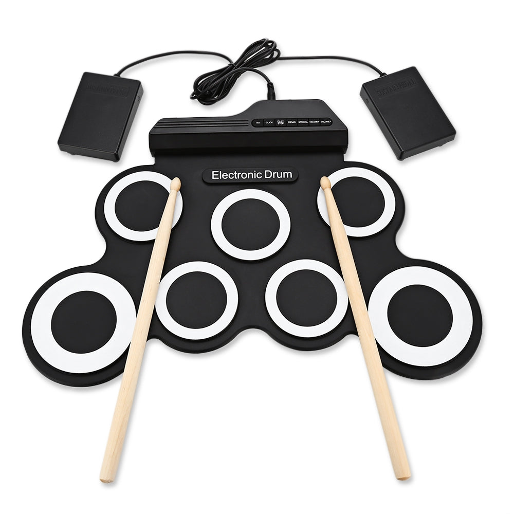 G3002 Portable Silicone 7 Pad Hand Roll Digital Drum Kit