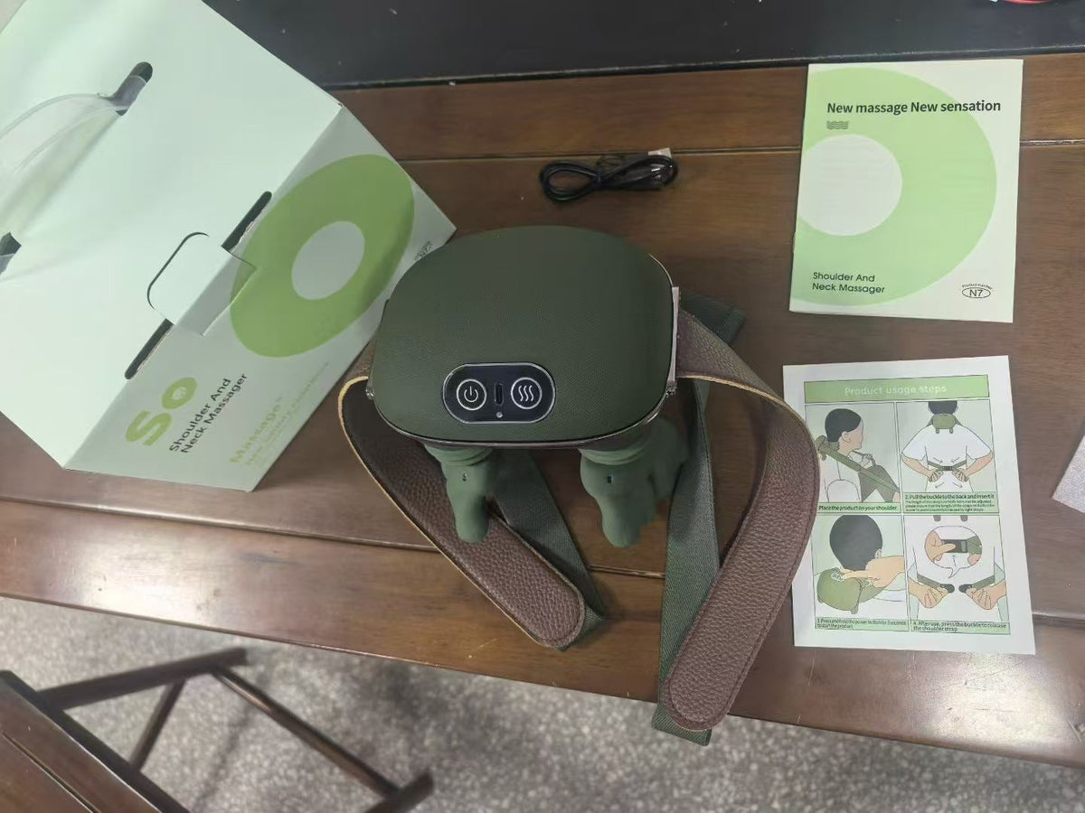 Electric Neck And Shoulder Muscle Massager Wireless Shoulder And Back Kneading Massage Shawl Neck Masajeador Relax Pain Relief