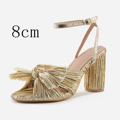 Fashion Sandals Thick Heel Bowknot