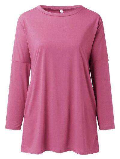 Full Size Round Neck Long Sleeve T-Shirt for Women