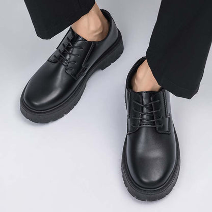 Men's Summer Breathable Height Increasing Derby Shoes, Business Formal Dress Shoes For Men