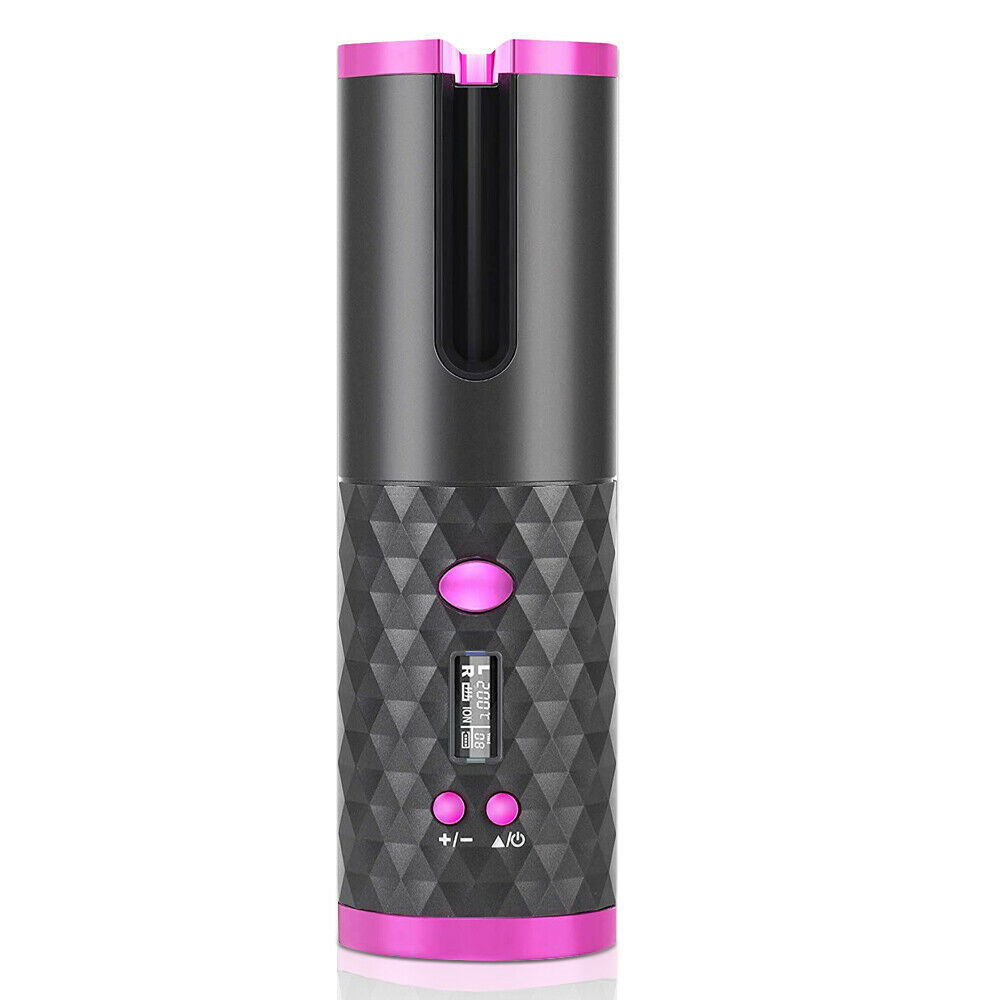 Portable LCD Auto-Rotating Cordless Curler