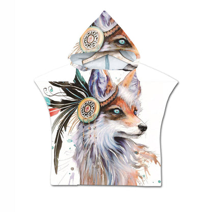 Embroidery 2-Day Delivery Embroidery Animal Digital Print Beach Towel Kids Children Hooded Bath Towel Microfiber