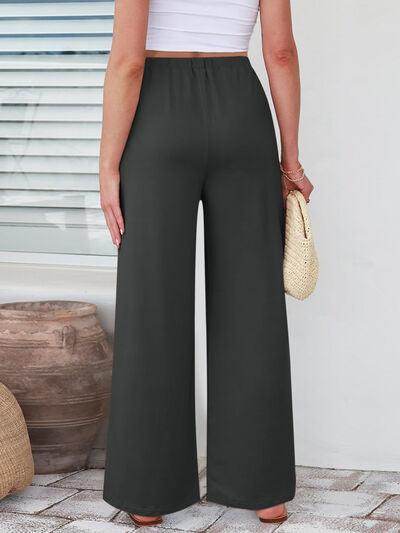 Elastic Waist Wide Leg Pants for Women in Various Sizes