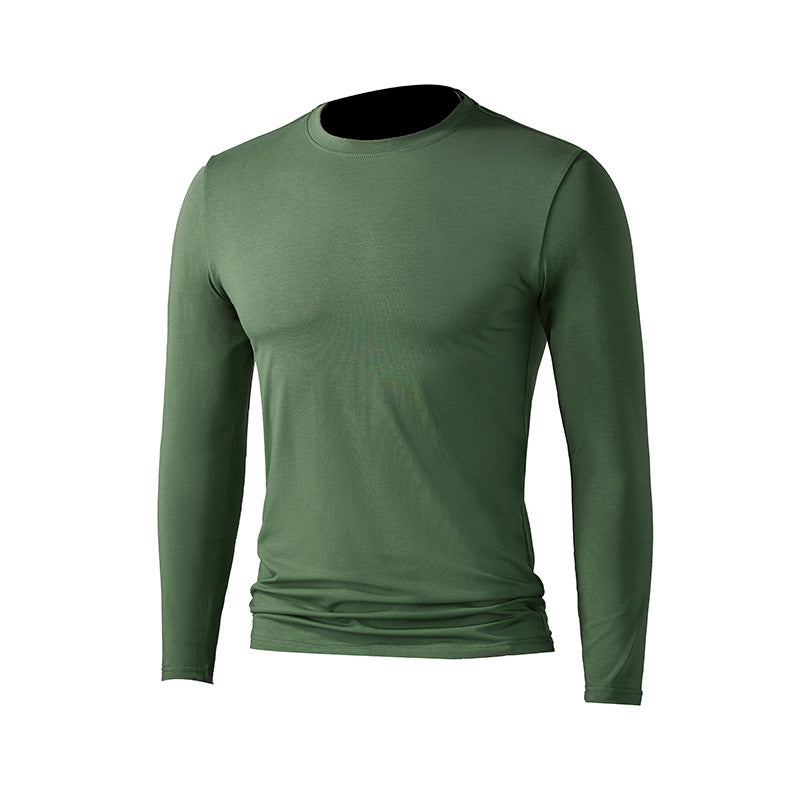 Modal Long Sleeve Men's Multi-coloured Business Bottom Shirt