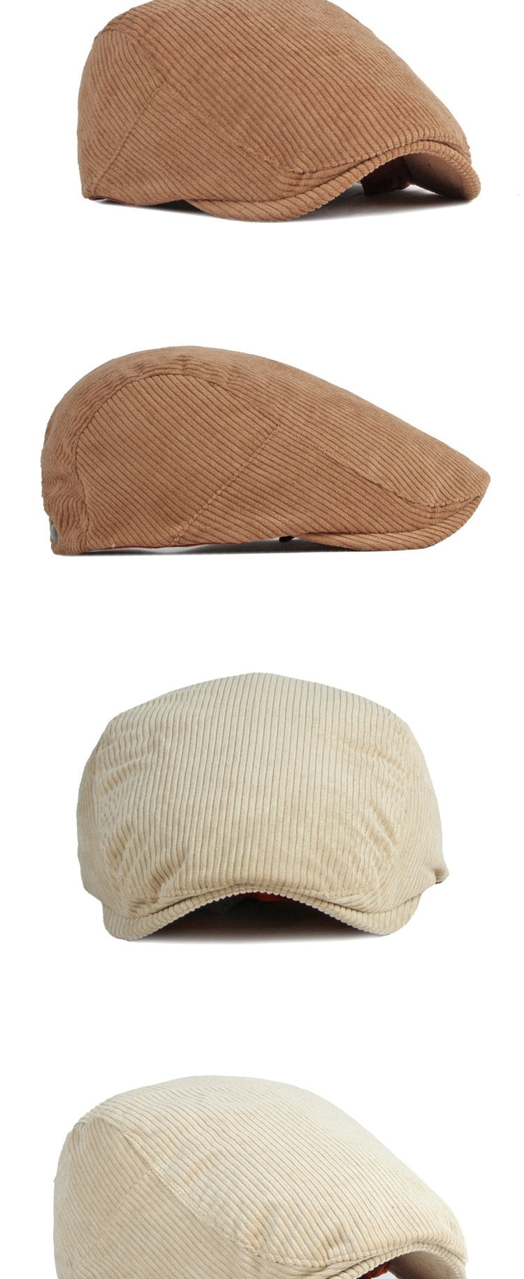 Corduroy British Retro Forward Beret Children