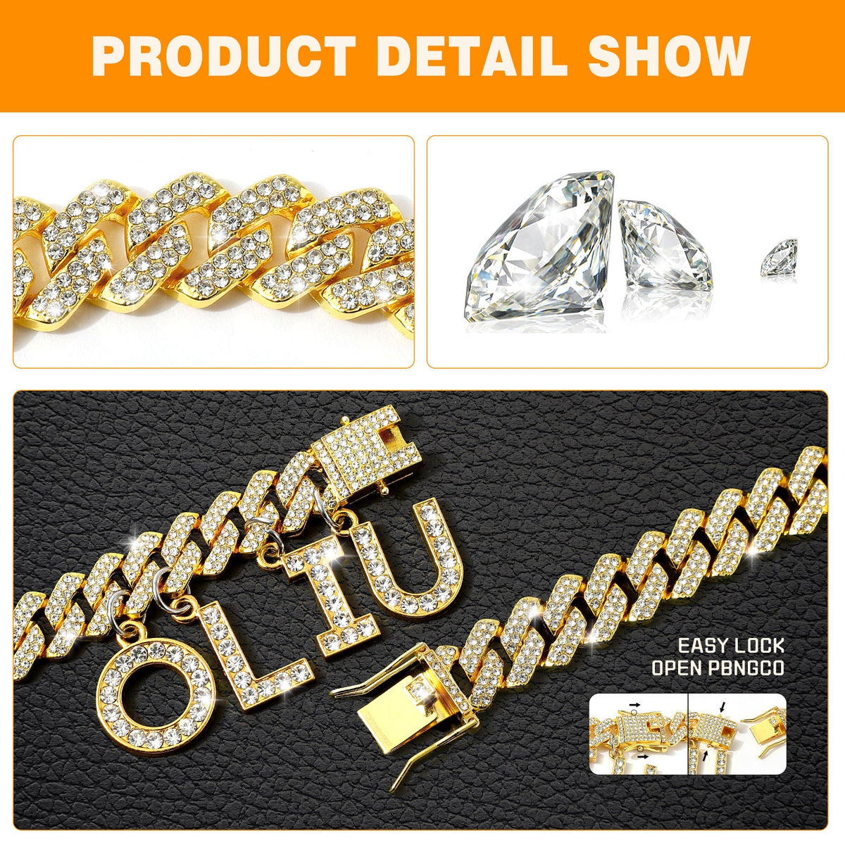 Luxury Alloy Dog Firewood Walking Collar