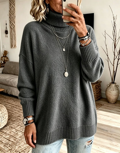 Women's Solid-color Loose-fitting Turtleneck Sweater