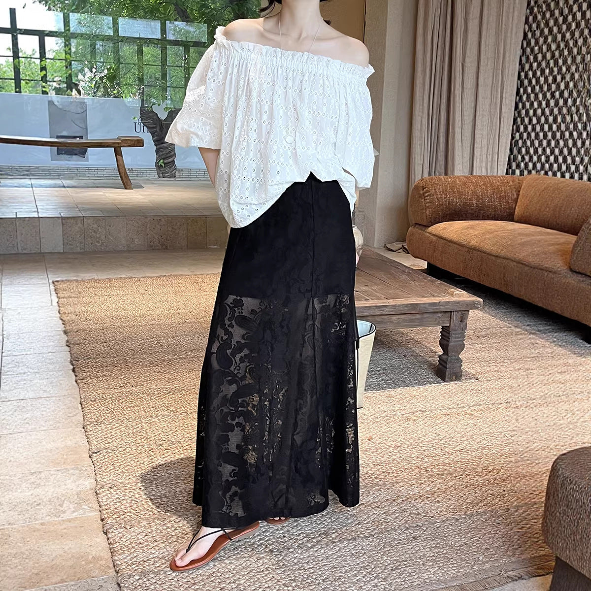 Fishtail Lace-Patchwork Skirt For Women