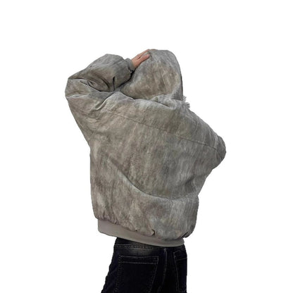 Hooded Large Fur Collar Cotton-padded Coat For Men Thick Warm Jacket